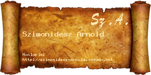 Szimonidesz Arnold névjegykártya